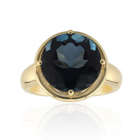Anillo en oro con Topacio azul de Londres