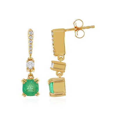 Pendientes en plata con Esmeralda de Colombia