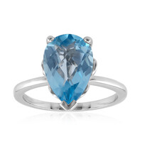 Anillo en plata con Topacio azul cielo