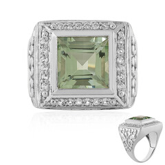 Anillo de hombre en plata con Amatista verde