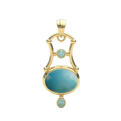 Colgante en plata con Larimar