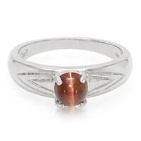 Anillo de hombre en plata con Escapolita ojo de gato