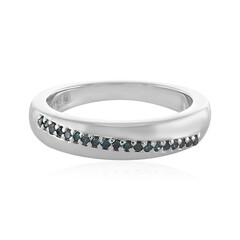 Anillo en plata con Diamante azul I3