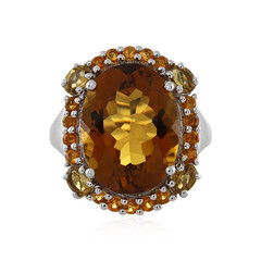 Anillo en plata con Cuarzo cognac