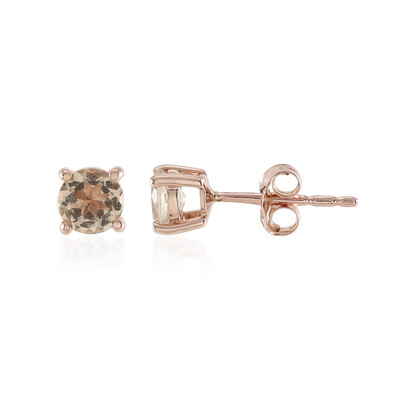 Pendientes en oro con Morganita