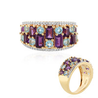 Anillo en plata con Amatista de Zambia