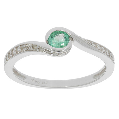 Anillo en plata con Esmeralda de Zambia