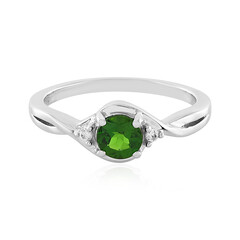 Anillo en plata con Diópsido de Rusia