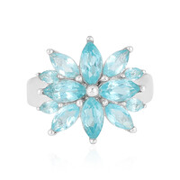 Anillo en plata con Apatita azul