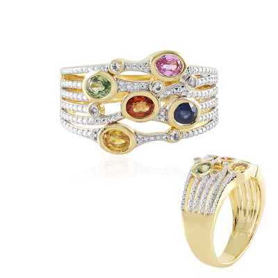Anillo en plata con Zafiro rosado