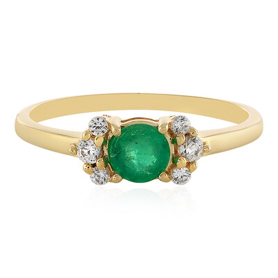Anillo en oro con Esmeralda de Zambia