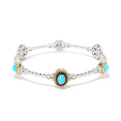 Brazalete en plata con Turquesa bella durmiente (Dallas Prince Designs)