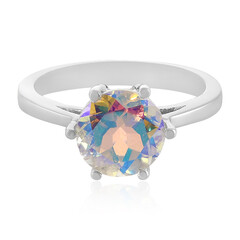 Anillo en plata con Topacio arcoíris