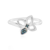 Anillo en plata con Diamante azul SI1