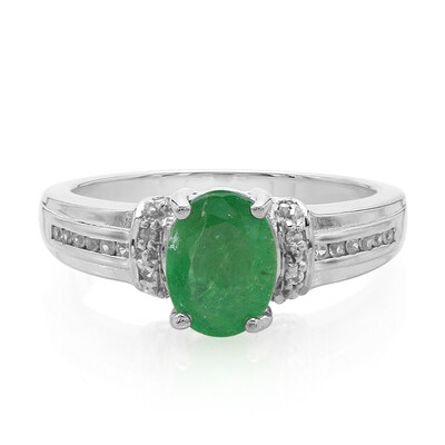 Anillo en plata con Esmeralda de Bahía