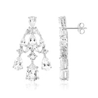Pendientes en plata con Topacio blanco