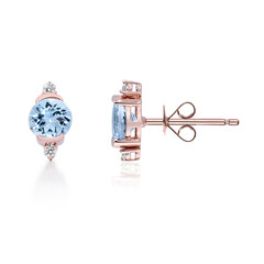Pendientes en oro con Aguamarina de Brasill AAA (CIRARI)