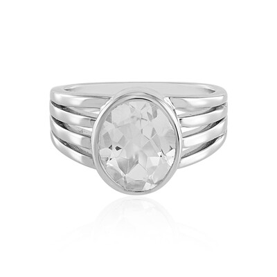 Anillo en plata con Topacio blanco