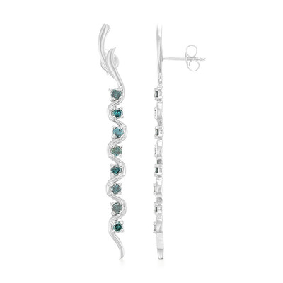 Pendientes en plata con Diamante fantasía