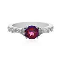 Anillo en plata con Topacio místico púrpura