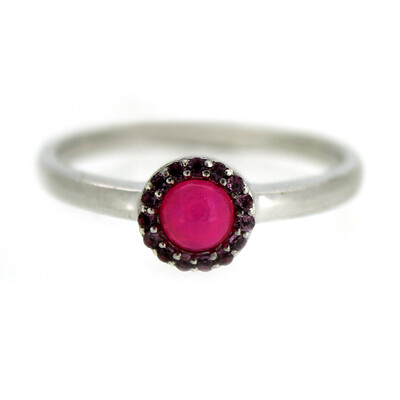 Anillo en plata con Ópalo rosa de Etiopía