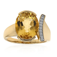 Anillo en oro con Berilo dorado