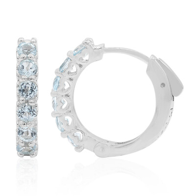 Pendientes en plata con Topacio azul cielo