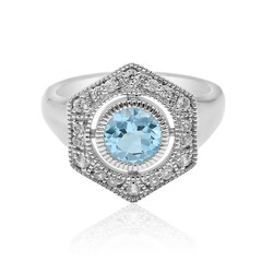 Anillo en plata con Topacio azul cielo