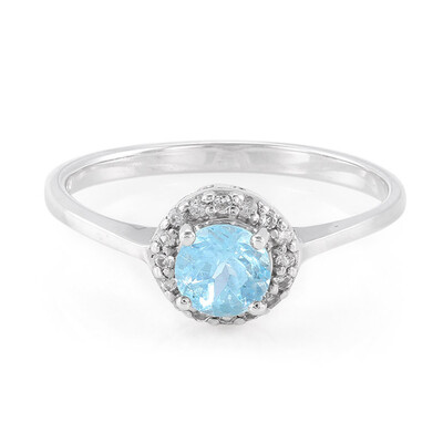 Anillo en plata con Apatita azul