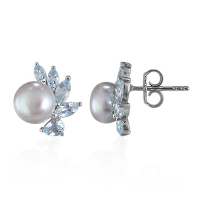 Pendientes en plata con Perla Freshwater (TPC)