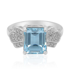 Anillo en plata con Topacio azul cielo