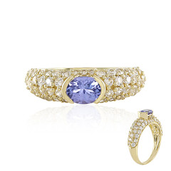 Anillo en oro con Tanzanita