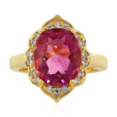 Anillo en plata con Fluorita rosa de México