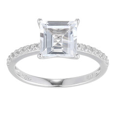 Anillo en plata con Topacio blanco (Adela Silber)
