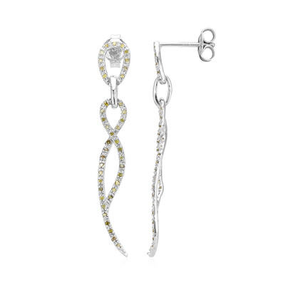 Pendientes en plata con Diamante fantasía