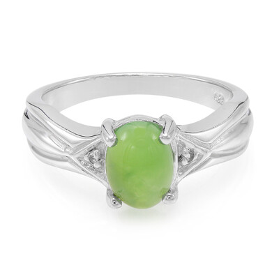 Anillo en plata con Crisoprasa imperial