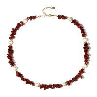 Collar en plata con Jaspe rojo (Riya)