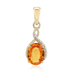Colgante en oro con Zafiro naranja de Ban Ka Cha