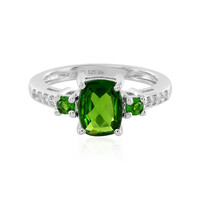 Anillo en plata con Diópsido de Rusia