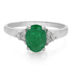 Anillo en plata con Esmeralda de Bahía