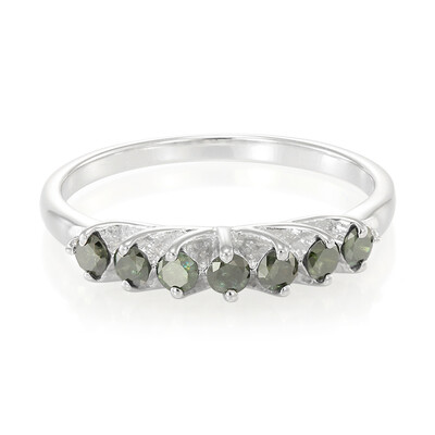 Anillo de hombre en plata con Diamante fantasía