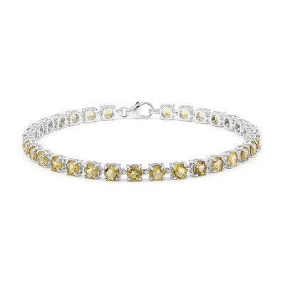 Brazalete en plata con Cuarzo miel