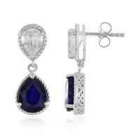 Pendientes en plata con Zafiro azul de Madagascar
