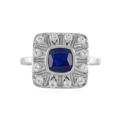 Anillo en plata con Zafiro azul de Madagascar