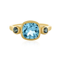 Anillo en plata con Topacio azul cielo
