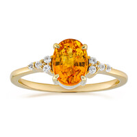 Anillo en oro con Zafiro naranja de Ban Ka Cha