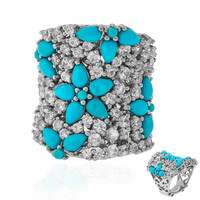 Anillo en plata con Turquesa bella durmiente (Dallas Prince Designs)