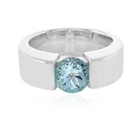 Anillo en plata con Topacio azul cielo
