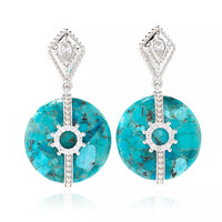 Pendientes en plata con Turquesa (Dallas Prince Designs)