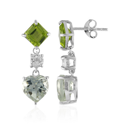 Pendientes en plata con Amatista verde
